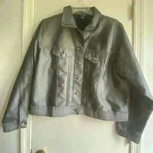 Vintage Venezia Grey Metallic Jean Jacket 18/20